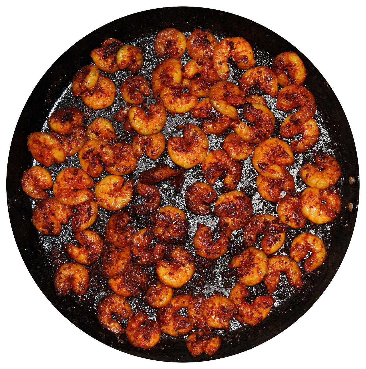 Reference photo of oil-fried river shrimp, not a Wang Bao He dish photo